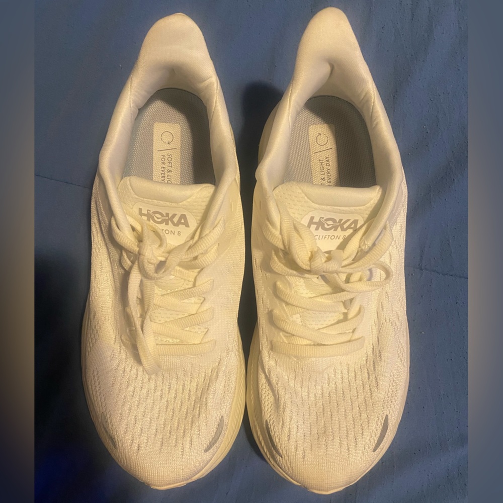White Hoka Clifton 8 Shoes